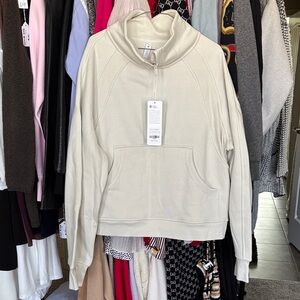 CRZ YOGA Women's Off-White Half-Zip Sweatshirt